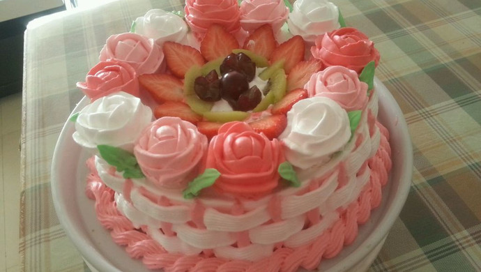 生日蛋糕【浪漫玫瑰花】