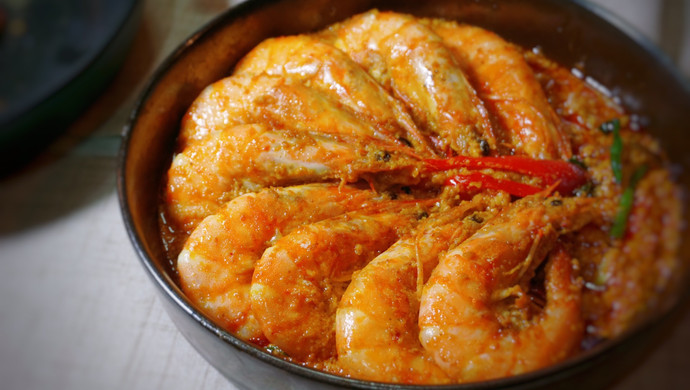 【泰式咖喱虾】一碗咖喱汤汁好下饭