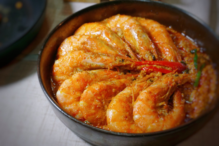 【泰式咖喱虾】一碗咖喱汤汁好下饭的做法