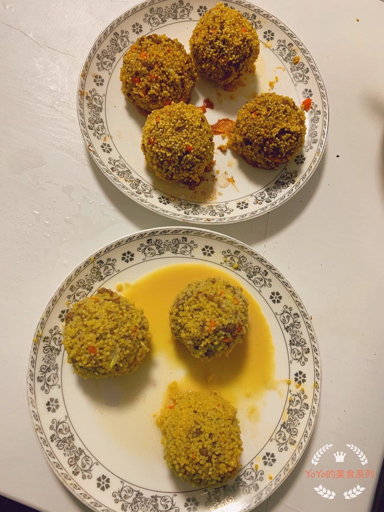 小米牛肉丸的做法