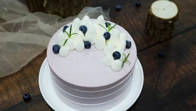 蓝莓雪芭之心日式蛋糕