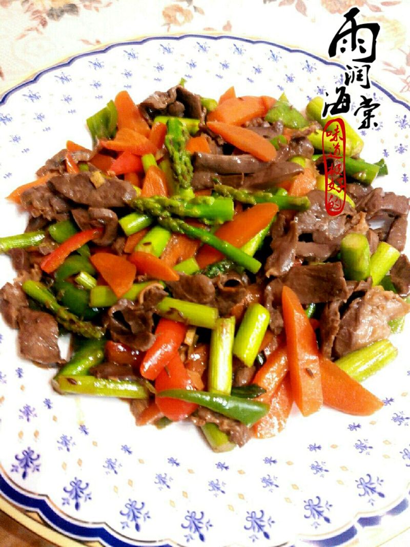 Stir fried Asparagus with pig heart