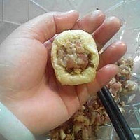 油豆腐酿肉的做法图解2