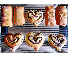 520爱心红豆沙面包❤️➕奶香面包卷的做法