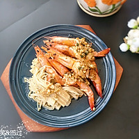 金针菇蒜蓉烤虾的做法图解9