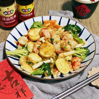  三鲜日本豆腐炒虾仁
