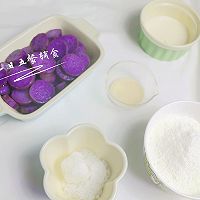 紫山药米糕 宝宝辅食，糖+酵母粉+牛奶的做法图解2