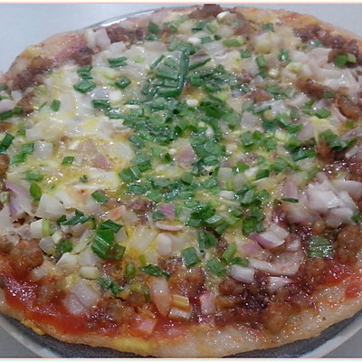 给女儿做的健康美味早餐——《茄汁肉末披萨饼》