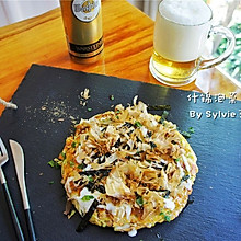 什锦泡菜大阪烧--平底锅电饼铛两种方法