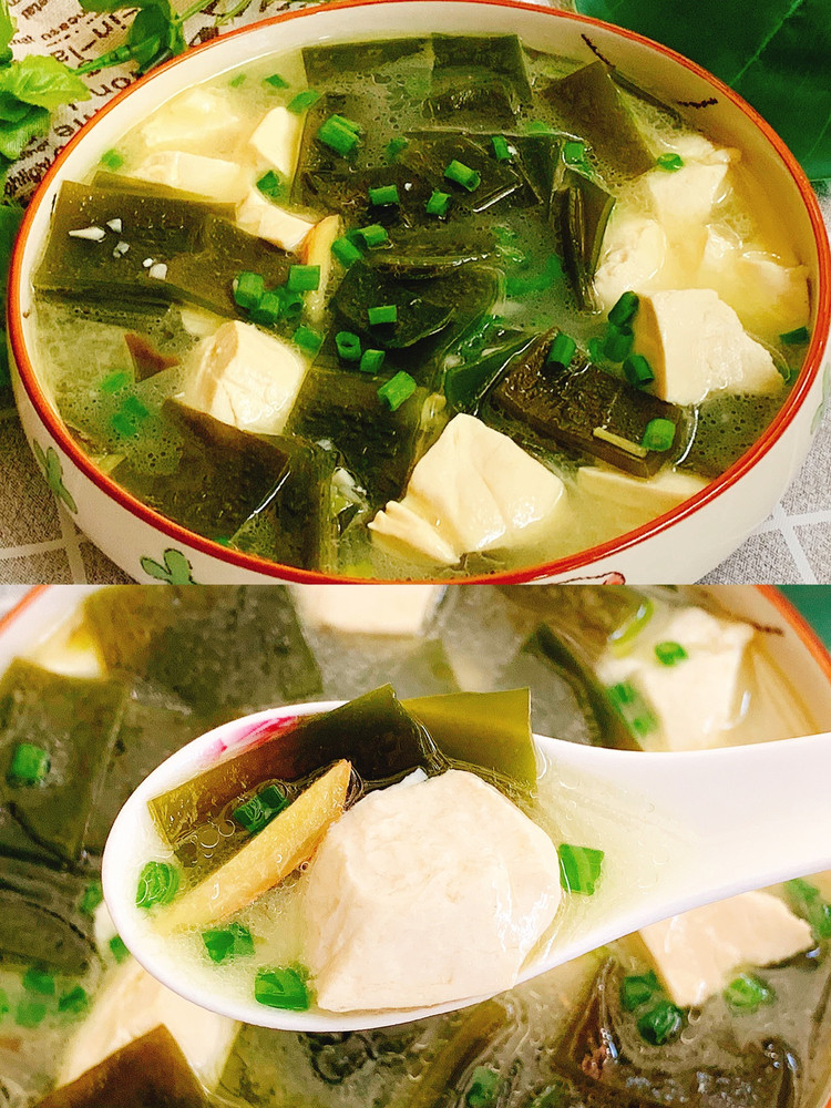低卡低脂的海带豆腐汤，排油减脂好喝不胖的做法
