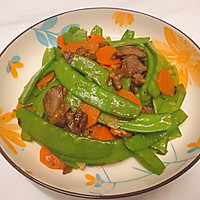 鲜脆与醇厚的结合~~~卤牛肉炒荷兰豆的做法图解4