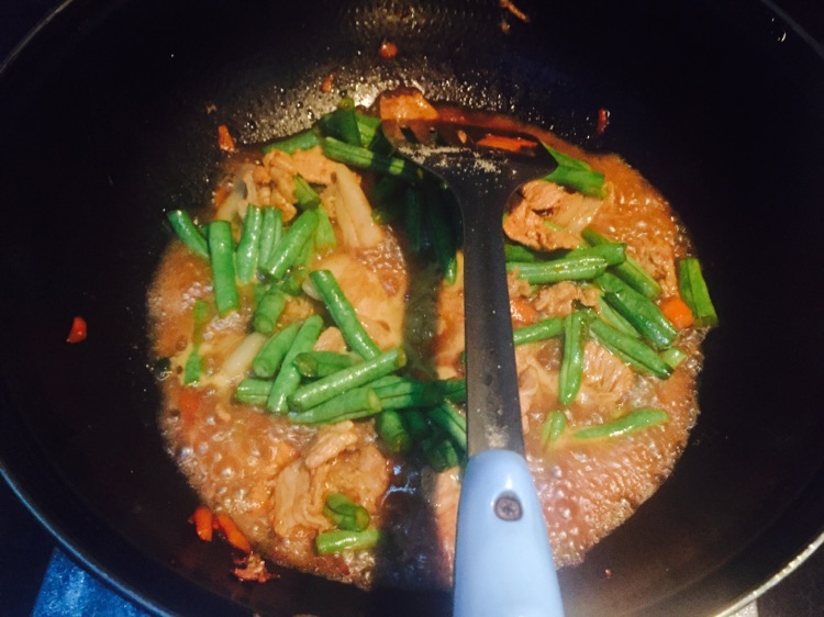 肉炒豆角的做法图解4