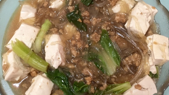 豆腐肉末粉丝汤