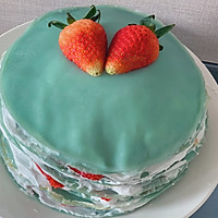 可可爱爱蓝蓝千层草莓蛋糕的做法图解18