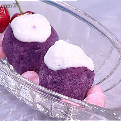 酸奶紫薯芝士球