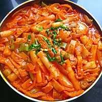 韩国泡菜炒年糕的做法图解2