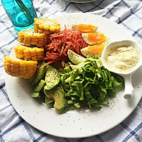 轻脂健身蔬菜沙拉的做法图解3