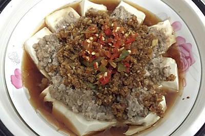 蒜蓉肉末蒸豆腐