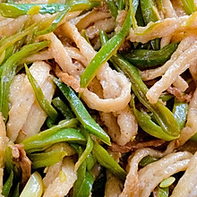 芸豆炒肉丝牛筋面