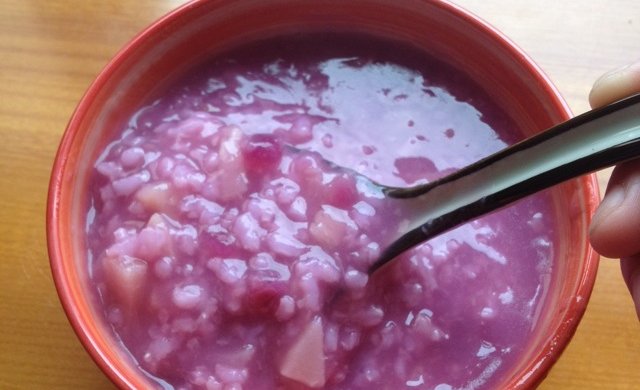 紫薯水果粥