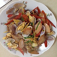 红椒炒花甲的做法图解7