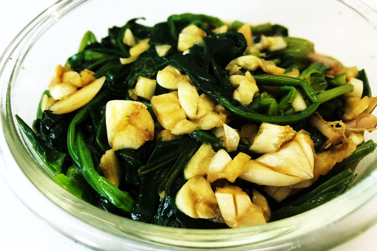 10分钟快手菜-芥末凉拌菠菜的做法