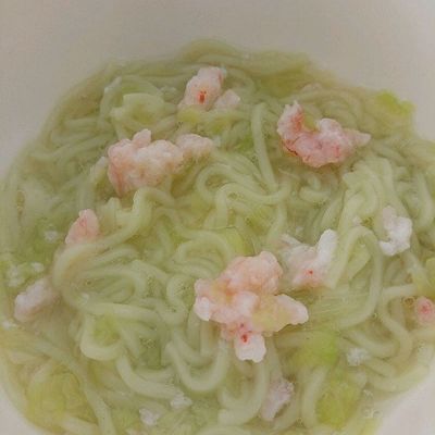 鲜虾大白菜汤面宝宝辅食