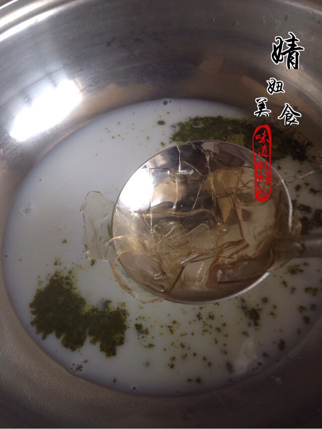 抹茶蜜豆布丁～夏日甜品的做法图解6