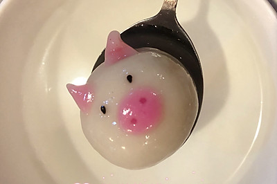 甜甜粉嫩小猪汤圆