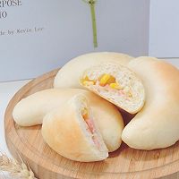 芝士火腿玉米月亮小面包的做法图解20