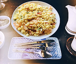 虾仁玉米蛋炒饭的做法