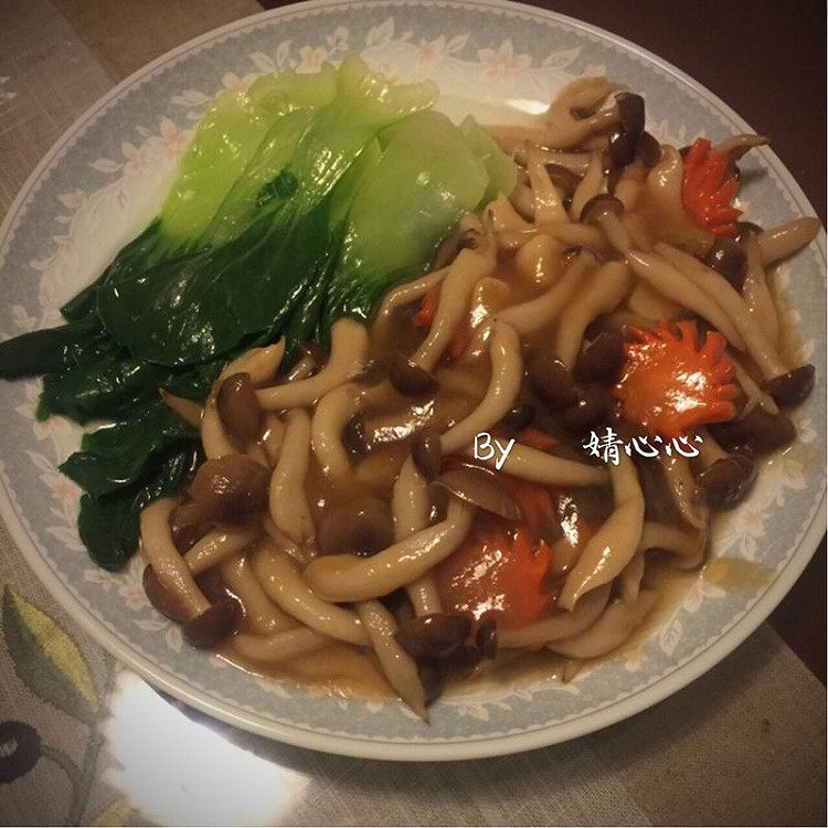 油菜扒鲜菇的做法