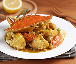 鲜嫩肉肥，香酥可口的海鲜菜——葱炒梭子蟹【孔老师教做菜】的做法