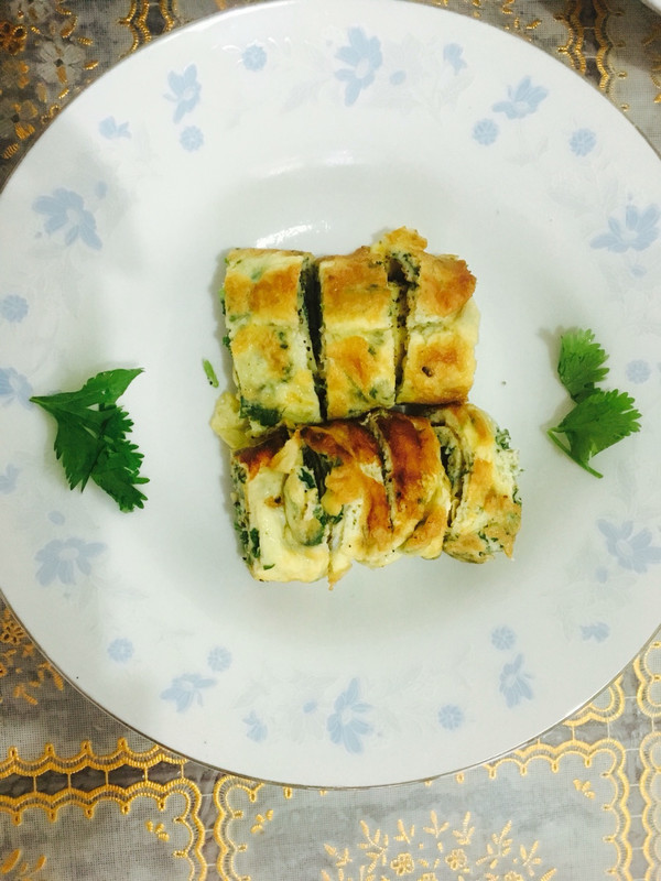 香菜鸡蛋卷