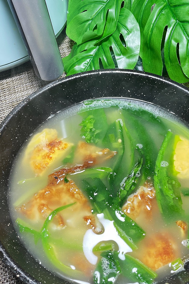 暖胃又好喝的油麦菜鸡蛋汤的做法