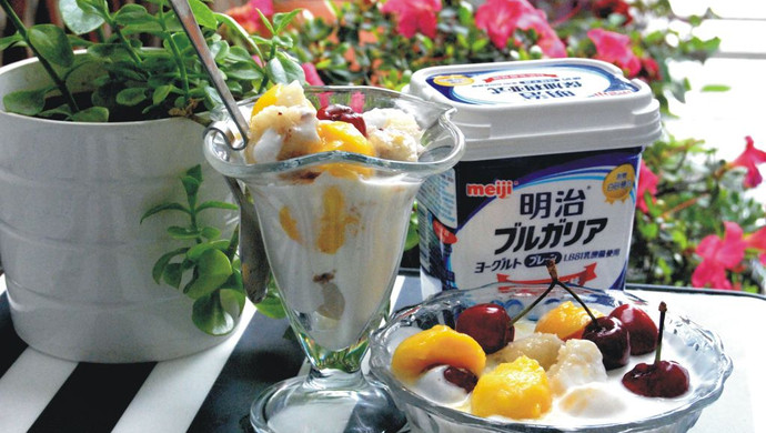 酸奶粽子水果捞
