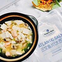 #山姆友约#三文鱼蘑菇豆腐汤的做法图解11