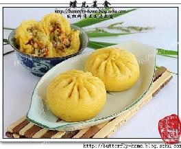 南瓜包菜虾皮鲜肉包