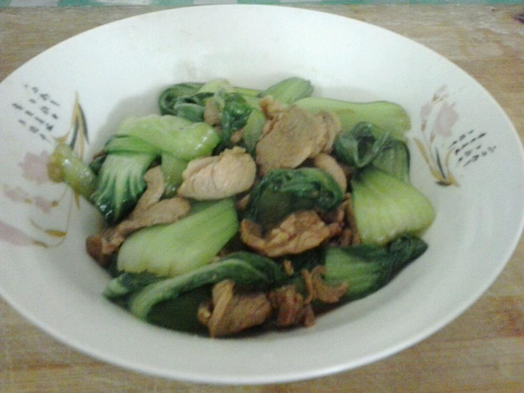 小油菜炒肉的做法