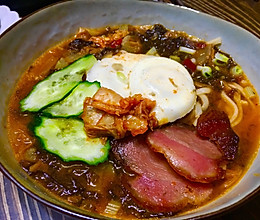 韩式辣白菜面条的做法
