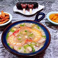#刘畊宏女孩减脂饮食#海虾扇贝香菇粥的做法图解13