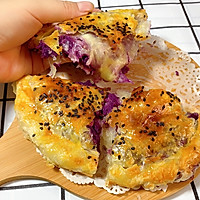 手抓饼的隐藏吃法2，爆浆拉丝的芝士紫薯饼的做法图解6