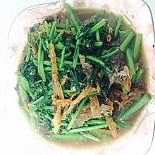 豆豉鲮鱼炒茼蒿