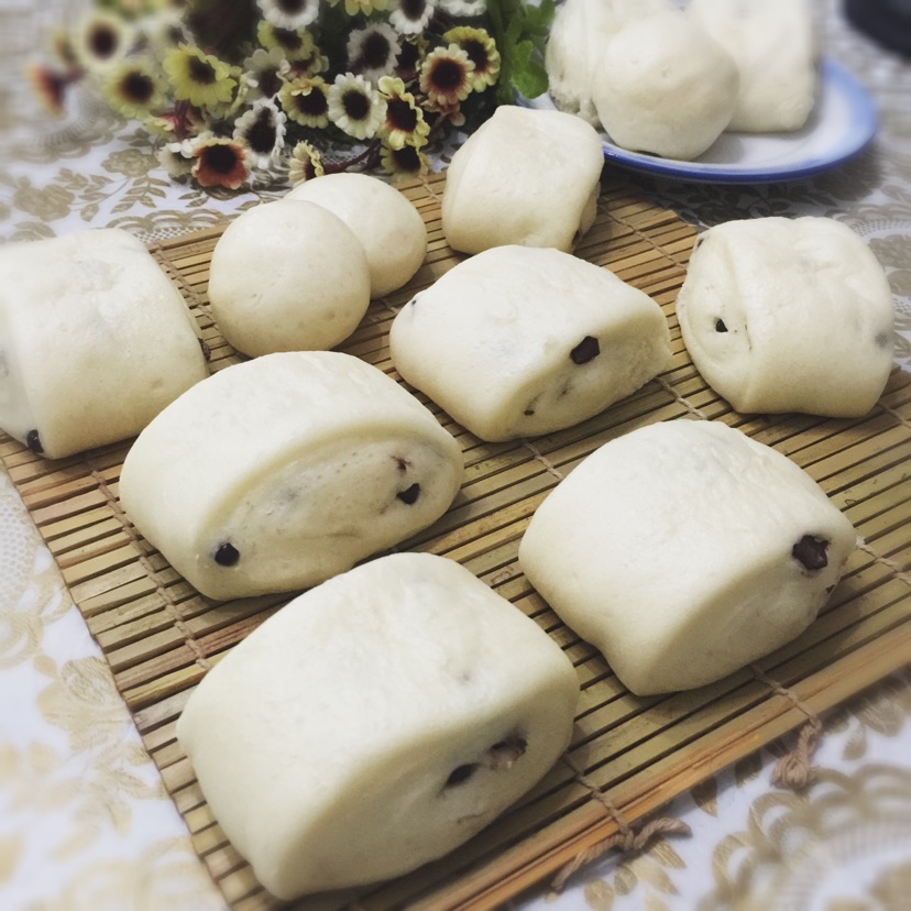 蜜豆刀切馒头---一次发酵