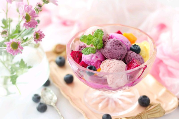 低脂无糖冰淇淋～天然水果做出少女心粉色系