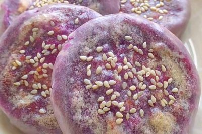 拉丝紫薯饼