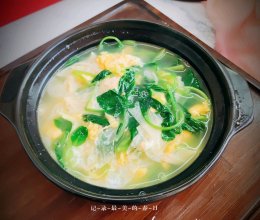 鸡毛菜鸡蛋豆腐叶汤