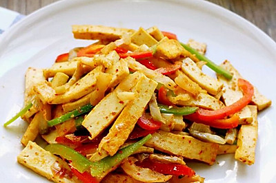 孜然青椒榨菜炒豆干