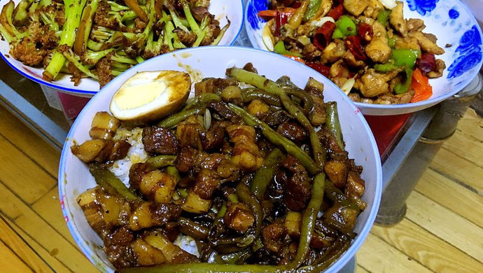 卤肉饭～红烧肉豆角