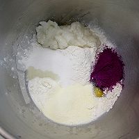 椰蓉紫薯面包卷的做法图解2